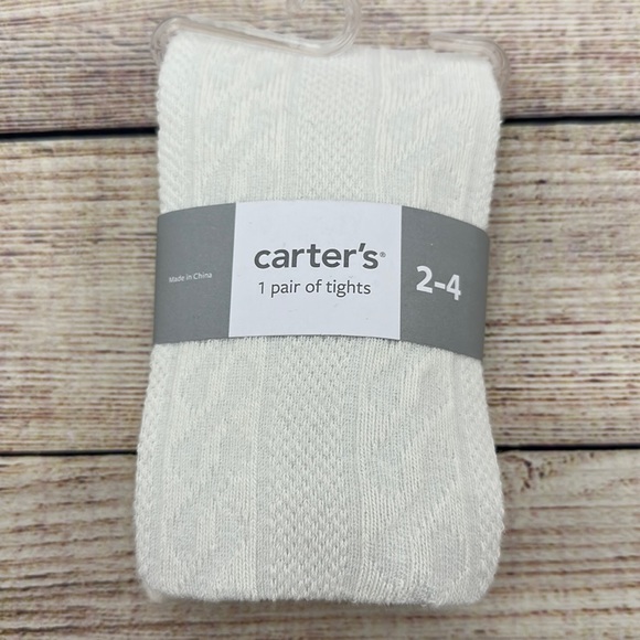 Carter's Other - Carter’s White Knit Tights Size 2-4